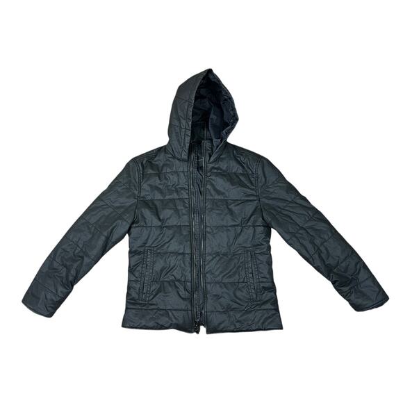 John Varvatos Star USA Black Quilted Puffer Hooded Zip Jacket Men's Size Medium - Picture 5 of 7